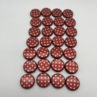 Red With Silver Stars Bottle Caps For Crafts- Lot Of  28