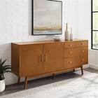 Allora 70  Mid Century Modern 3 Drawer 2-door Sideboard In Acorn
