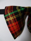 Handmade Mens Oversized Bow Tie Black red green Christmas Plaid Vintage 70 s