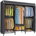  V5c Se Garment Rack Wardrobe Closet  Heavy Duty Black Rack With Black Cover