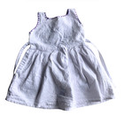 Vintage Handmade Toddler Girls Floral Embroidered Cotton Dress White   Purple