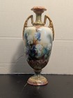 Antique Or Vintage Hand Painted Asian Inspired Porcelain 9 25  Vase Unsigned 