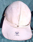 1950    Early 1960 s Usaf Mb-3 Padded Leather Flight Helmet With Rare Sun Visor