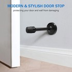 Door Stop  5 Inch Long Door Stopper  Black Wall Mount Doorstops Stainless Steel