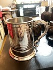 Antique Pewter Tankard Stein Beer Mug With Glass Bottom Made In Sheffield Eng