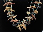 1970   s Andrew Emerson Quam  d    Zuni 3 Strand Stone Bird   Bear Fetish Necklace