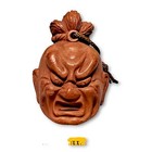 Japanese Clay Bell Dorei Oni Devil Demon Noh Head Pottery Shrine Lucky Charm B21