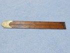 Vintage 24  Two-fold Boxwood   Brass Folding Rule - Extra Thin With Steel Tips 