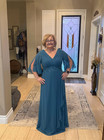 Plus Size Mother Of The Bride Dresses Elegant Teal Chiffon Wedding Evening Gown