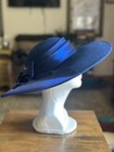 Womens Organza Party Hats Kentucky Derby Hat Church Easter Dress Hat Blue