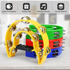 4 Pack Double Row Tambourine Adults 9  Half Moon Tambourines Bulk Church Metal