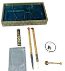 Calligraphy Set Vintage Chinese  Brush  Ink Stick  Ink   Stone