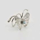 Sterling Silver Vintage Native Turquoise Butterfly Decorative Hair Twist