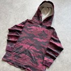 Vintage Victorias Secret Pink Camo Sherpa Hoodie Burgundy Sequin Y2k Xs