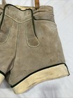Vintage Men   s German Bavarian Lederhosen Suede Shorts Suspenders Sz 36