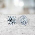 2 Ct  Sparkling Lab-created Diamond Studs In 14k White Gold W butterfly Backs