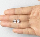 925 Sterling Silver Oval Cut Cz Stud Earrings Women Gift Jewelry