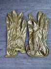 Lot Of 2 Vintage Unbranded Child   s Dress Gloves Ivory   Shiny Gold