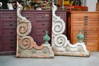 Antique 1870s Pair Victorian Corbel Shelf Brackets Architectural Finial Vintage