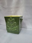 Vintage Green Red Wing Usa Pottery Planter W  Scroll Handles   Leaf Pattern