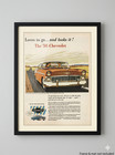 1956 Chevrolet Chevy Bel Air Vintage Print Ad Retro Wall Decor Car Art