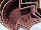 Vintage Oak Leaf Shaped Wicker Nesting Baskets Autumn Fall Decor Set Of 3 New