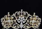 Floral Austrian Crystal Rhinestones Tiara Crown Bridal Pageant Prom Party T27g