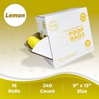 Dog Poop Bag Lemon Scented Ecofriendly Dog Waste Bag - 16 Ct Rolls 240 Counts