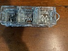 Vintage Arthur Court Aluminum Grape Vines Condiment Tray With 3 Glass Bowls  11   