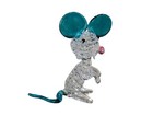 Vintage Murano Style Hand Blown Glass Miniature Mouse Figurine Blue Clear Art