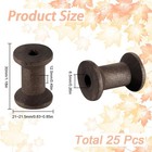 25pcs Wood Thread Bobbins Brown Wooden Spools Bulk Natural Unfinished Empty W   
