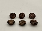 Antique Vintage Set Of 6 Metal Picture Buttons