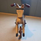 Vintage Wooden Horse On Wheels Folk Art 7 5   x9   