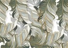 Bormia Wall Mural Hand-painted Tropical Plants Leaves Lines Light Luxury Wallpap