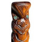 Carved Tekoteko Wood Sculpture Maori Tiki Paua Shell Eyes New Zealand 10 1 4   