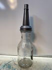 Texaco Sky Chief Motor Oil Bottle Spout Cap Glass 1 Qt Vintage Style Gas Station