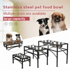 Elevated Raised Dog Bowls Cat Feeder Stainless Steel Food Water Stand Pet Dishes