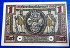 Strasburg-uckermark Notgeld 1 Mark 1921 Emergency Money Germany  31811 
