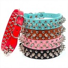 Spiked Studded Leather Dog Collar Rivets Pet Small Large Cat Pit Bull Adjustable