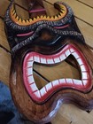Wooden Tiki Guitar Hawaiian Beach Decor Wall Plaque Tribal Mask Art 21 