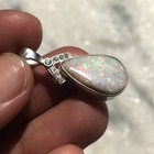 Natural Australian Multi Opal 925 Solid Sterling Silver Pendant Stone Size 21x13