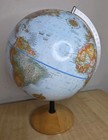 Replogle World Classic Series 12    Globe Raised Relief Wood Base Made In Usa