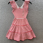 Polo Ralph Lauren Striped Ruffled Jersey Dress Big Girls S 7 Multicolor Pullover