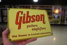 Rare Gibson Guitar Amplifiers Service Dealer Porcelain Metal Sign Music Rock