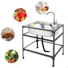 Freestanding Stainless Steel Utility Sink Fish Cleaning Kitchen Sink With Faucet