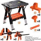 Pony Portable Folding Work Table 2-in-1 As Sawhorse   Workbench 4pcs Clamps Usa