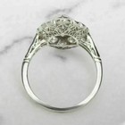 Art Deco Lab Created Diamond Vintage Floral Cluster Engagement 14k Gold Fn Ring