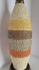 Vtg Mid Century Modern Plasto Mfg  Hand Painted Plaster   Wood Table Lamp