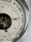 19th-20th Century Rare French Wall Mount Aneroid Barometer Cracked Glass