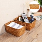 Desktop Storage Basket Woven Seagrass Kitchen Baskets Sundry Organizer Natural